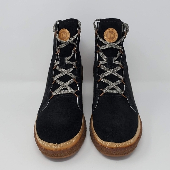 Merrell Tremblant Wedge Lace Pump Ankle Boots Booties Black Suede Size 9.5 New - Picture 6 of 10